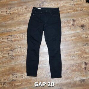 Women's GAP Jean True Skinny 28 High Rise Black New 5 Pocket Stretch